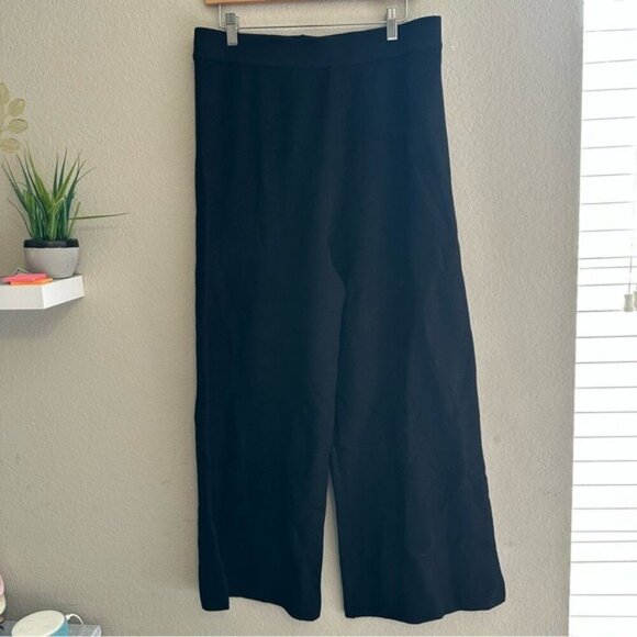 Tahari Black Ponte Pull On Wide Leg Pants Size XL NWT - Picture 2 of 9